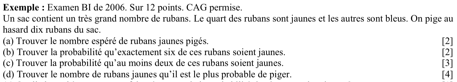 Screenshot of an IB math AA problem from 2006, in French